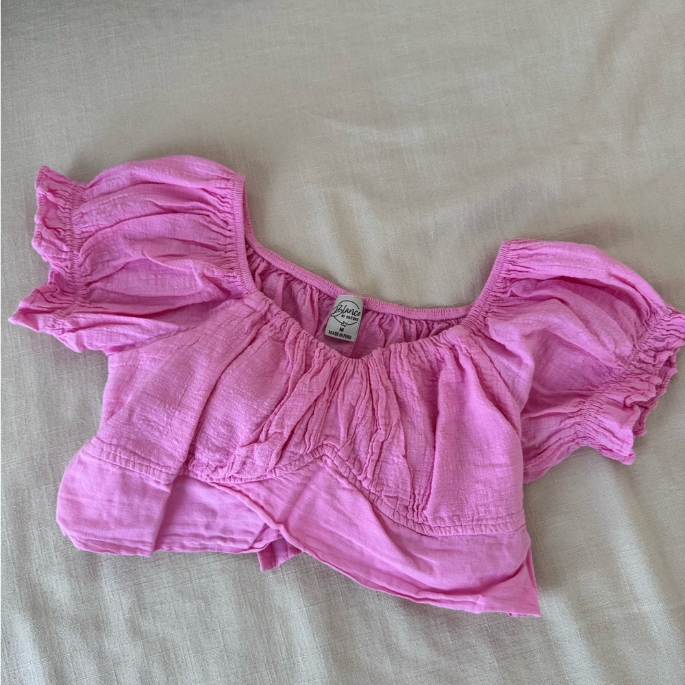 Pink Ruffle Sleeve Top